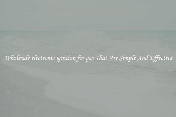 Wholesale electronic ignition for gas That Are Simple And Effective