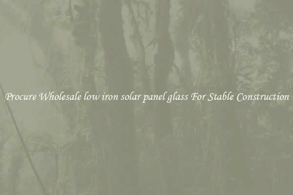 Procure Wholesale low iron solar panel glass For Stable Construction