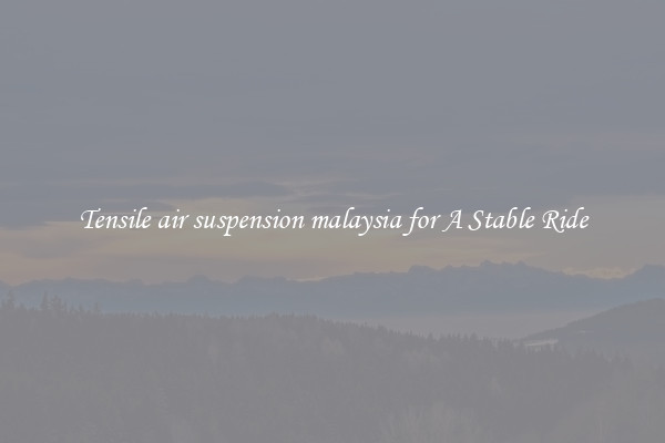 Tensile air suspension malaysia for A Stable Ride
